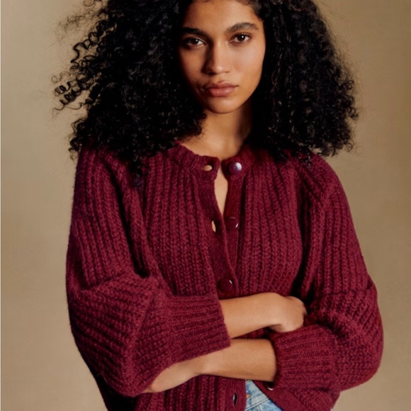 Sezane Sweaters - Sezane Emile cardigan in burgundy